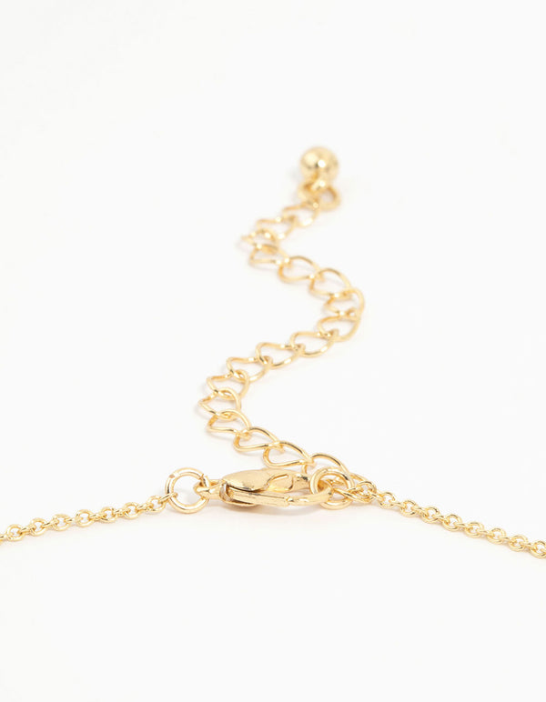 Gold Plated Cubic Zirconia Flower Necklace