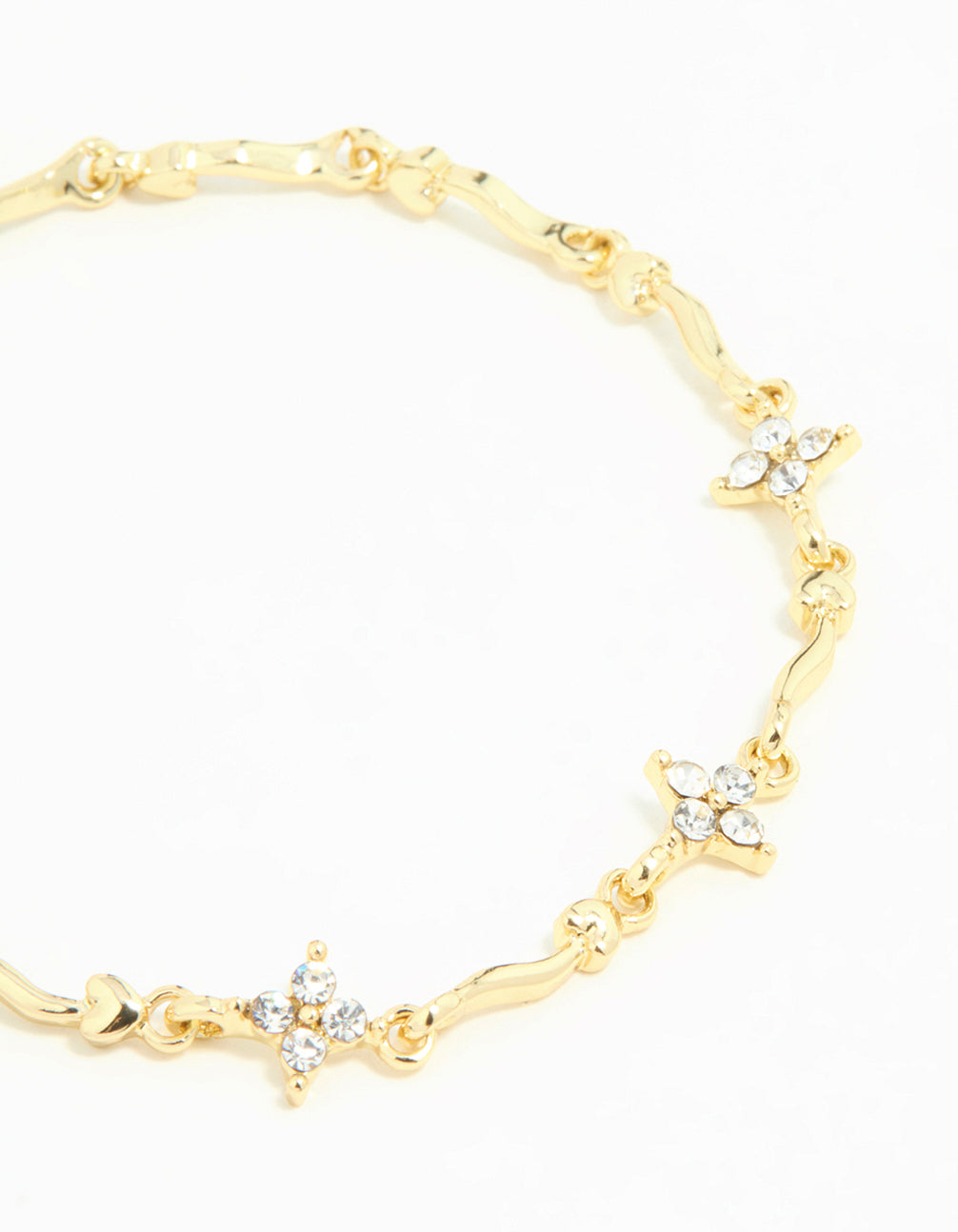 Gold Plated Winding Mini Flower Bracelet