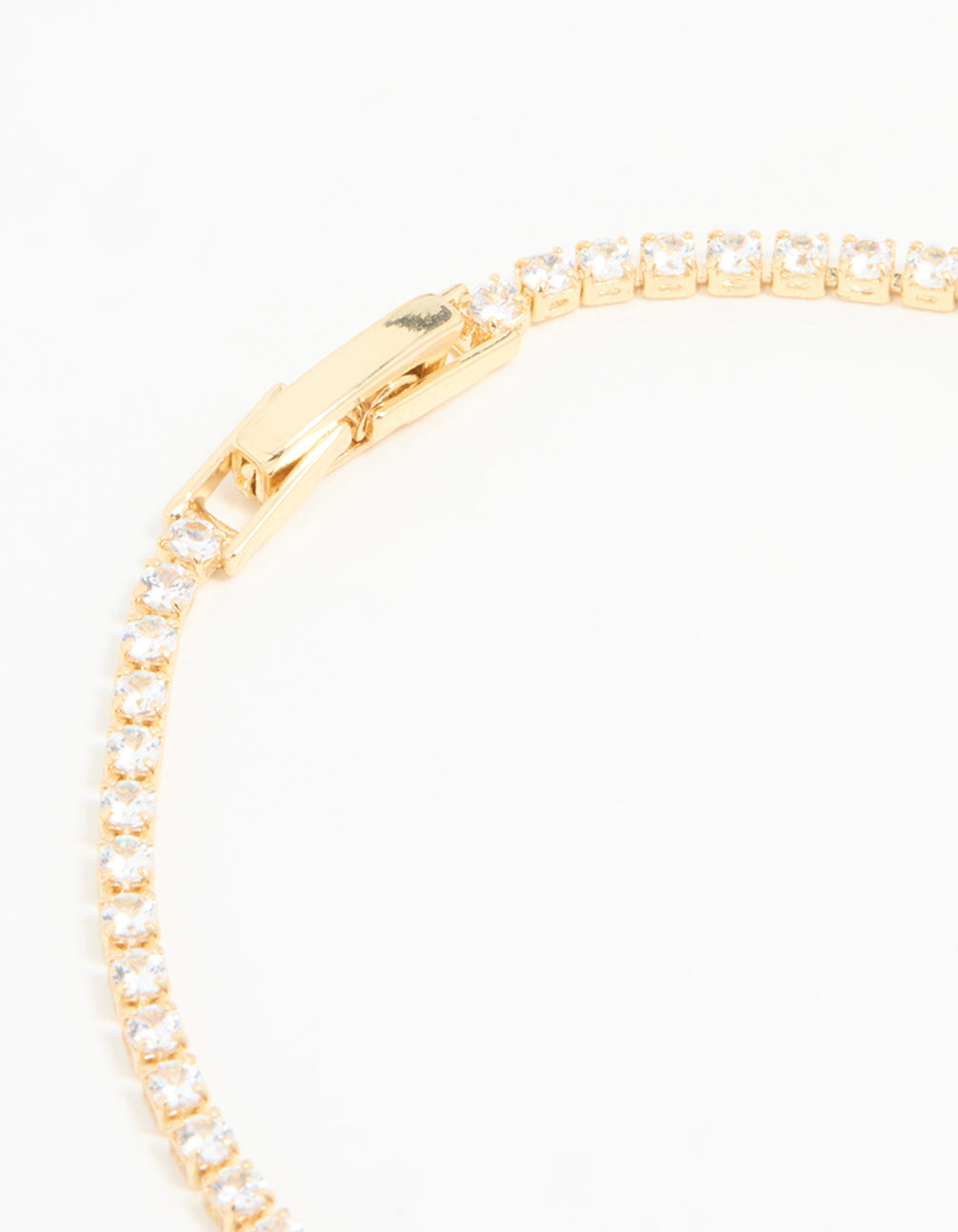 Gold Plated Cubic Zirconia Mini Bow Tennis Bracelet