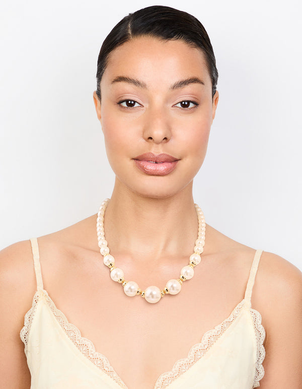 Gold Plated Pearl Graduating Necklace
