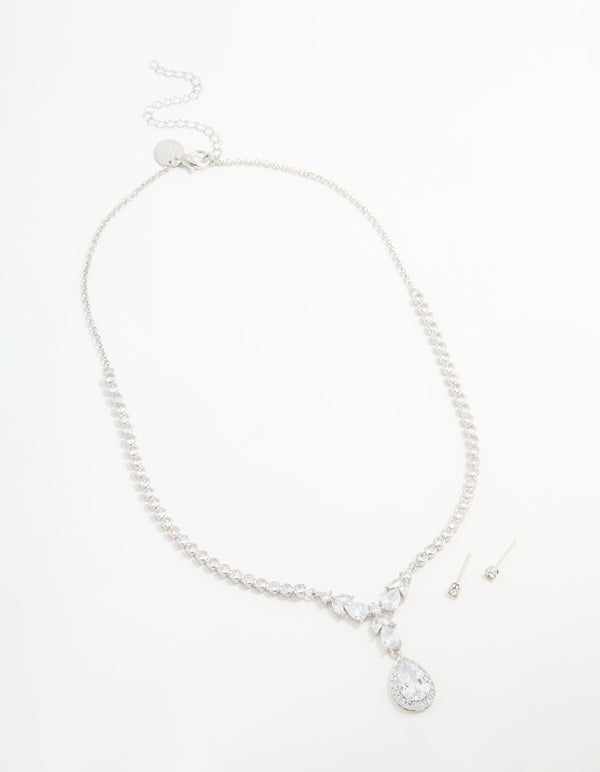 Silver Plated Vine Necklace & Earring Set