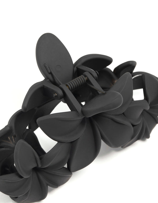 Black Frangipani Trio Hair Claw Clip