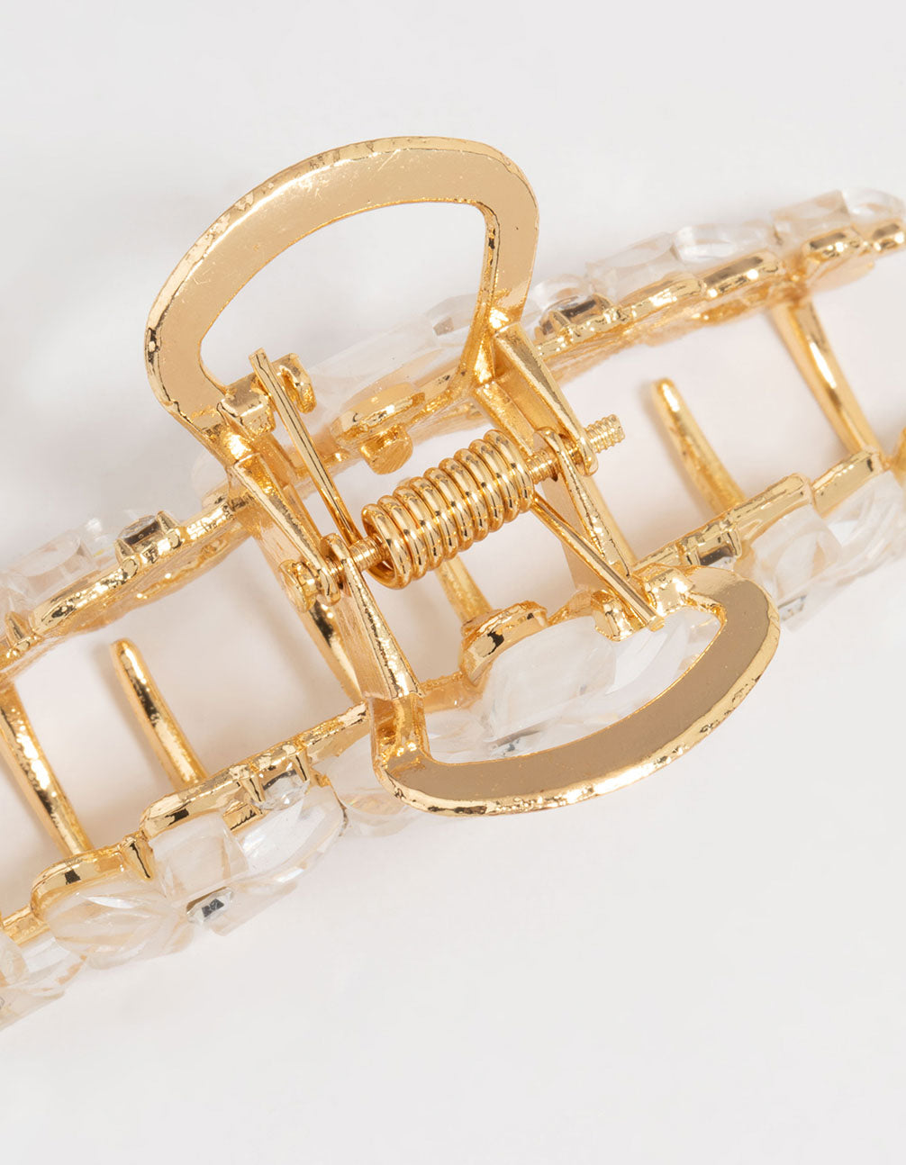 Gold Diamante Centre Graduating Flowers Mini Claw Clip