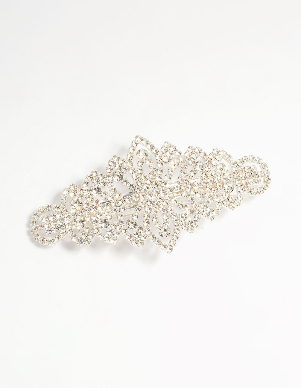 Silver Diamante Ornate Hair Clip