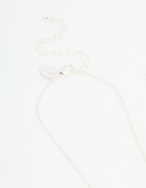 Kids Silver Ombre Diamante Heart BFF Pendant Necklace Set