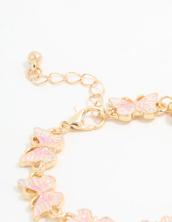 Kids Gold Butterfly Bracelet & Ring Set