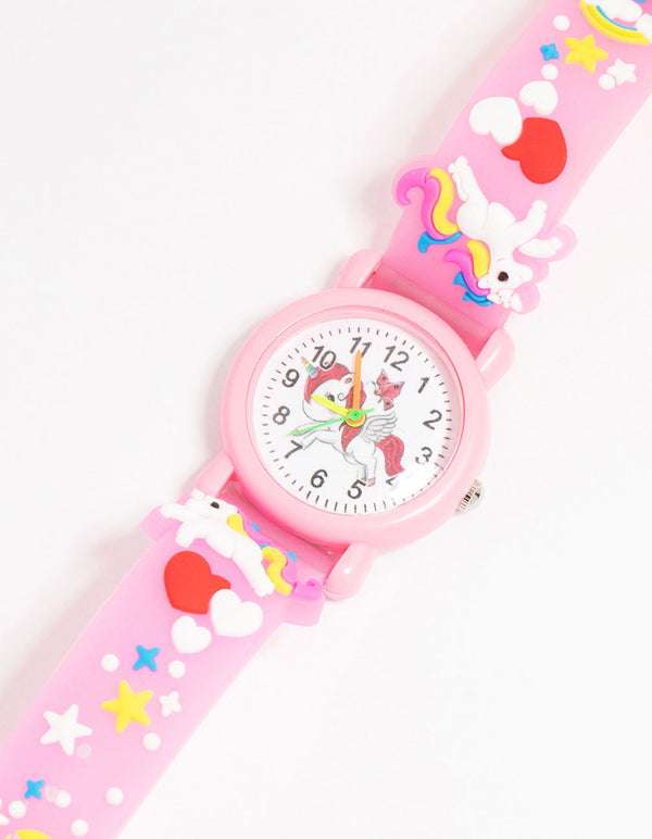 Kids Pink Unicorn Youth Watch