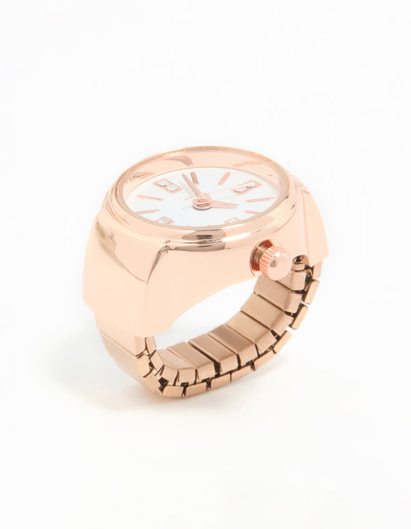 Rose Gold Statement Watch Ring