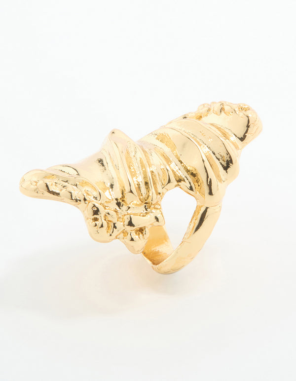Gold Plated Molten Rock Ring