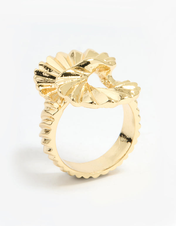 Gold Plated Textured Twist Ring