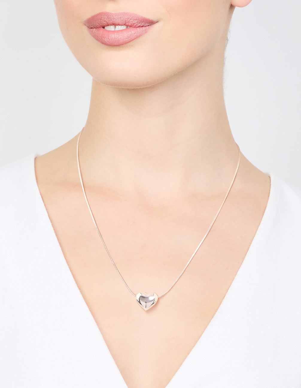 Silver Plated Heart Pendant Necklace