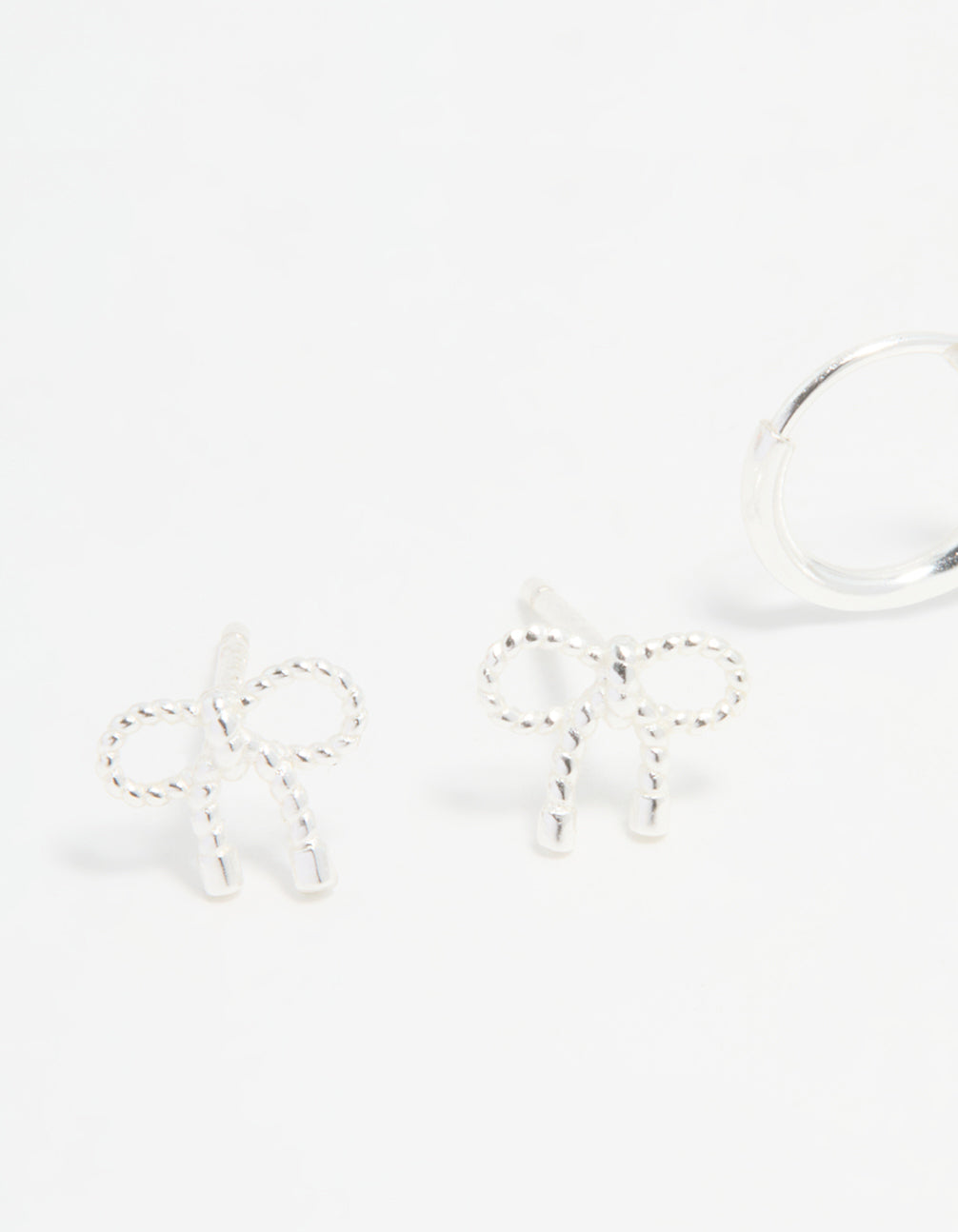 Sterling Silver Bow & Hoop Earrings 2-Pack