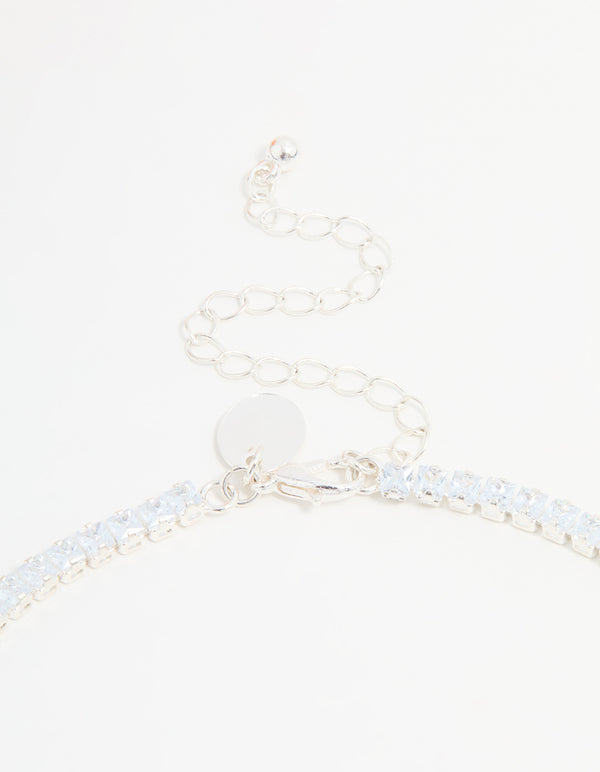 Silver Cubic Zirconia Y-Necklace