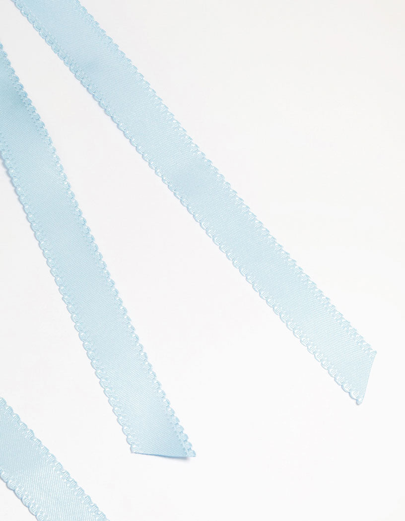 Blue Satin Fabric Scallop Hair Clips 2-Pack