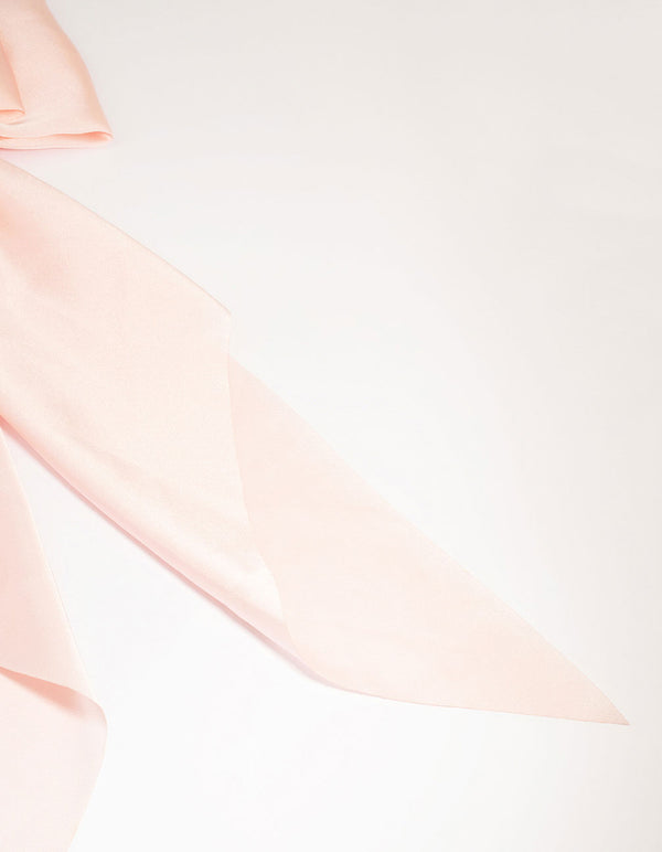 Pink Satin Fabric Bow Hair Clip