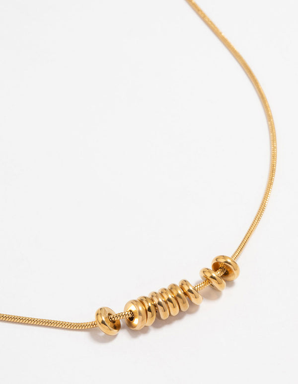 Waterproof Gold Plated Stainless Steel Rondell Necklace