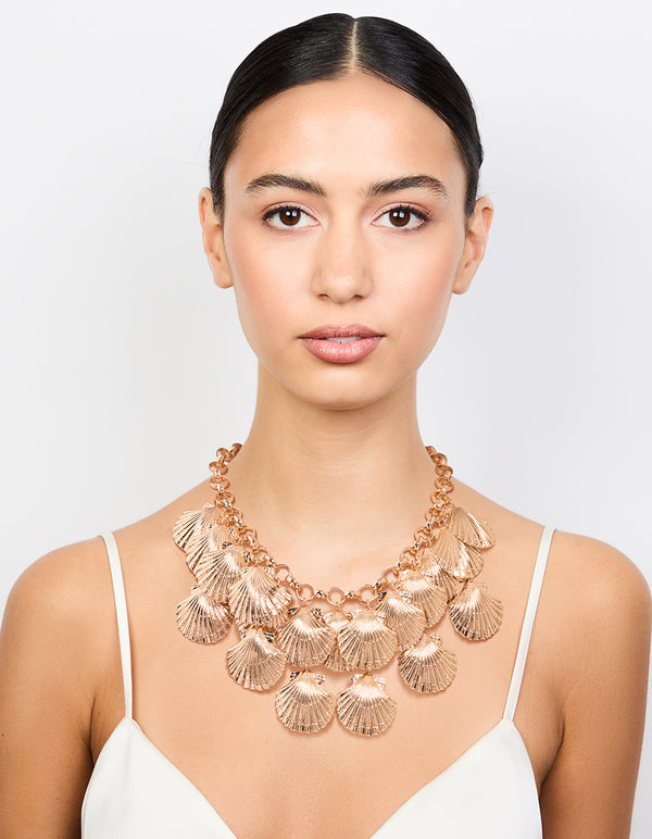 Gold Shell Statement Necklace