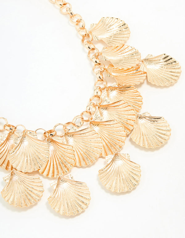 Gold Shell Statement Necklace