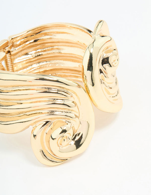 Gold Swirled Wrist Cuff