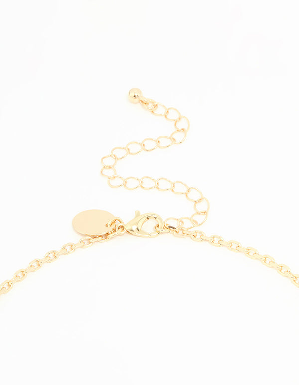 Gold Emerald Diamante Tassel Necklace & Earrings Set