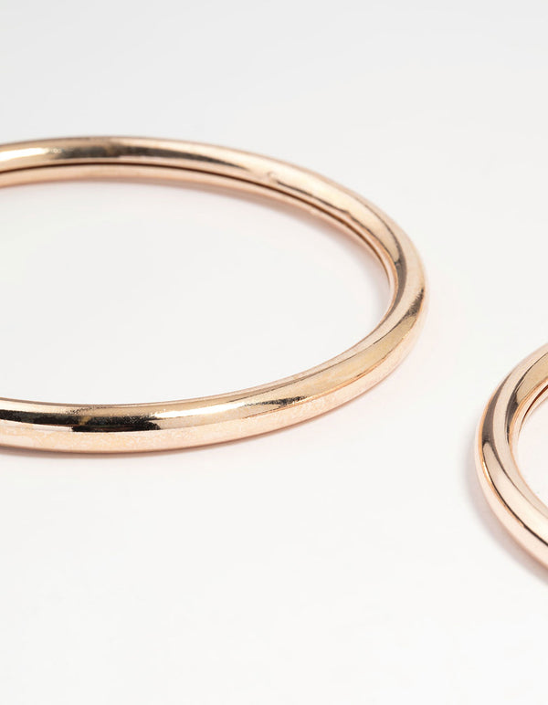 Rose Gold Smooth Bangles 3-Pack