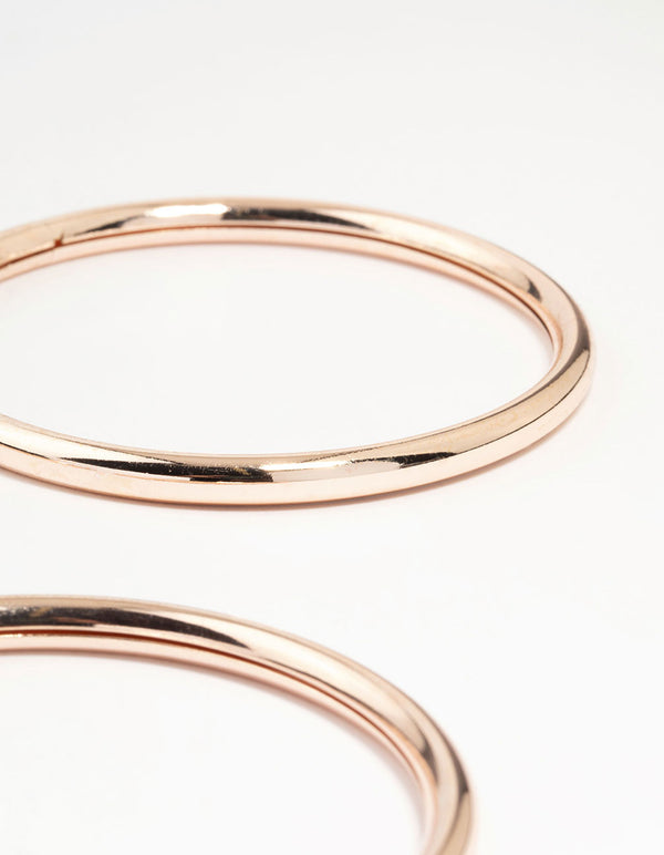Rose Gold Smooth Bangles 3-Pack
