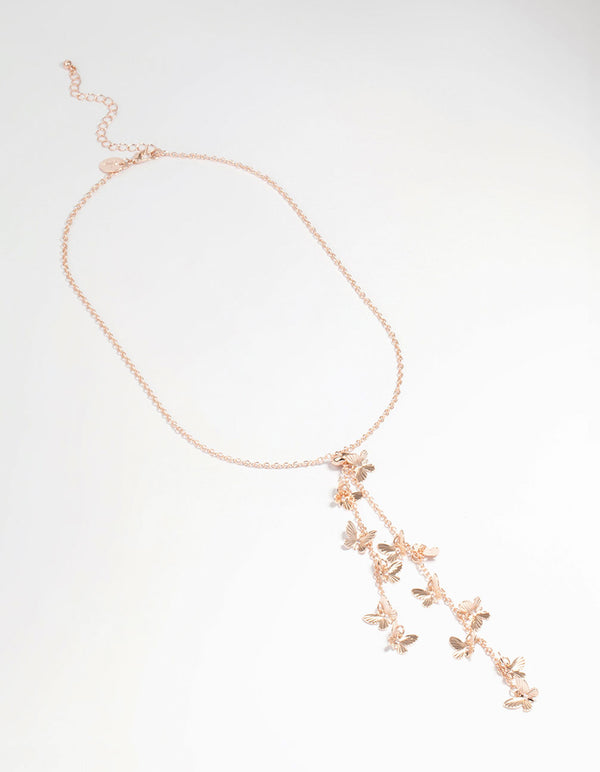 Rose Gold Butterfly Y-Necklace
