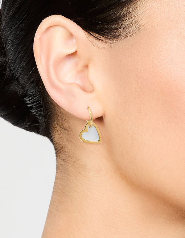 Waterproof Gold Plated Stainless Steel Lovely Heart Earrings