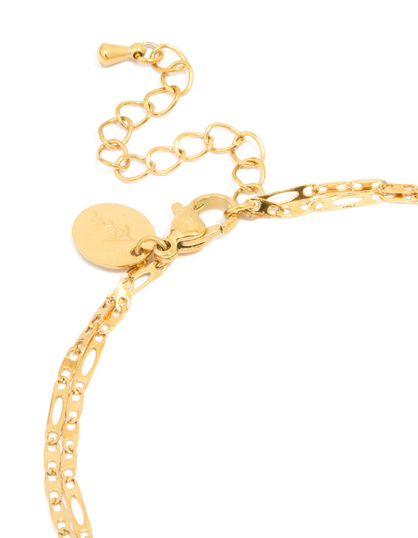 Waterproof Gold Plated Stainless Steel Layered Anklet