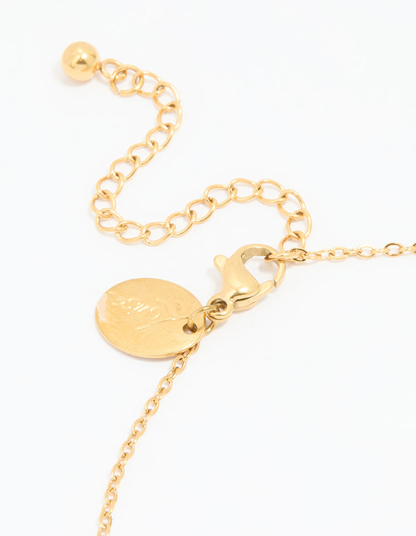 Waterproof Gold Plated Stainless Steel Cubic Zirconia Anklet