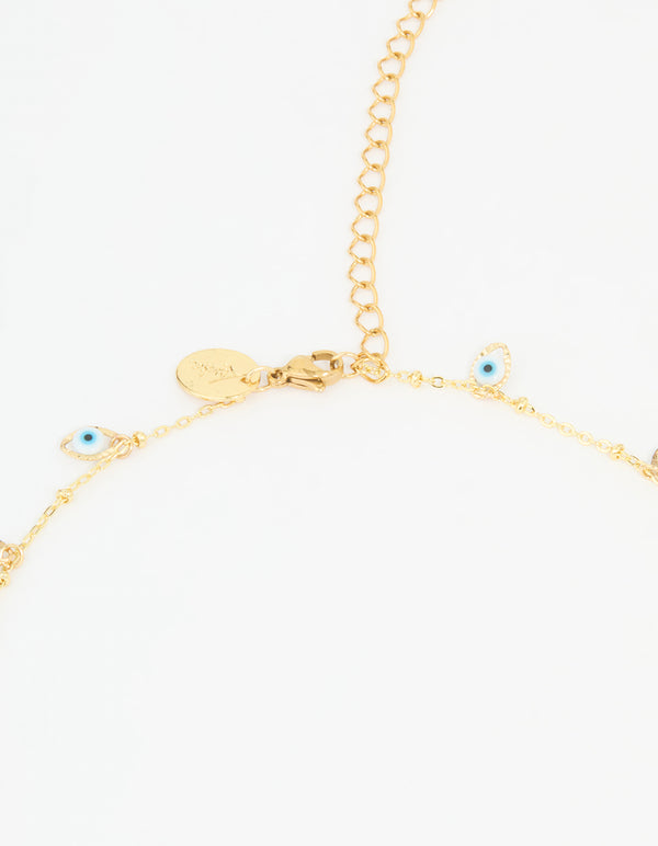 Waterproof Gold Plated Stainless Steel Evil Eye Waist Chain