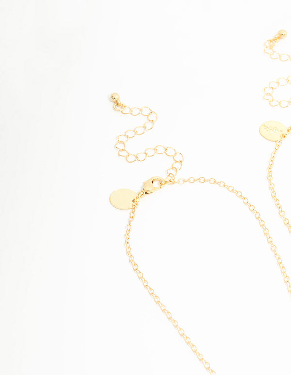 Kids Gold Shaker Bunny BFF Pendant Necklaces 2-Pack