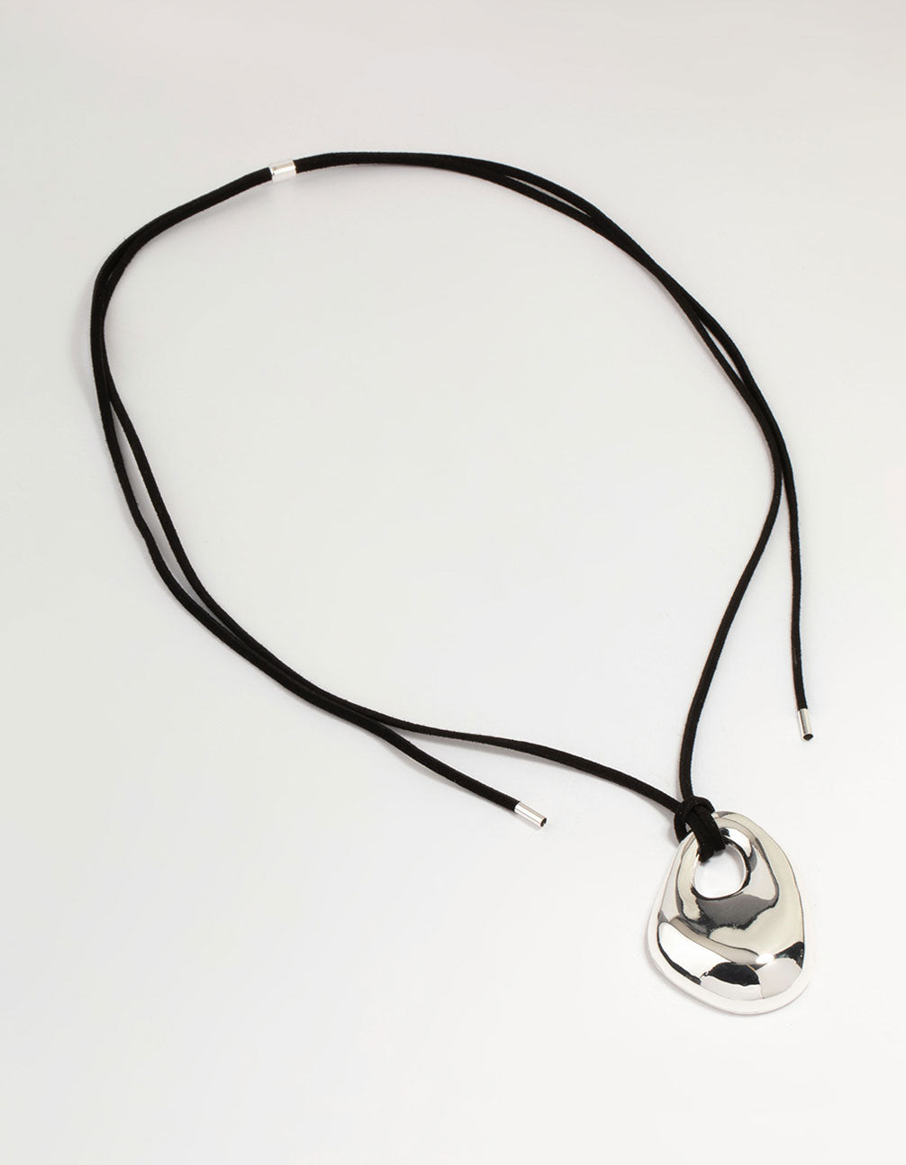 Silver Cord Pendant Necklace