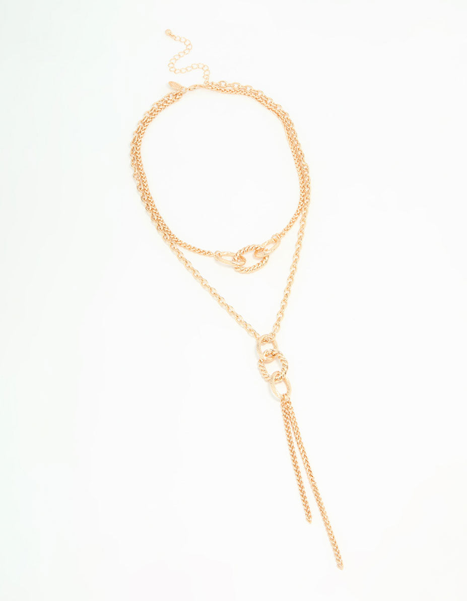 Gold Circle Layered Necklace