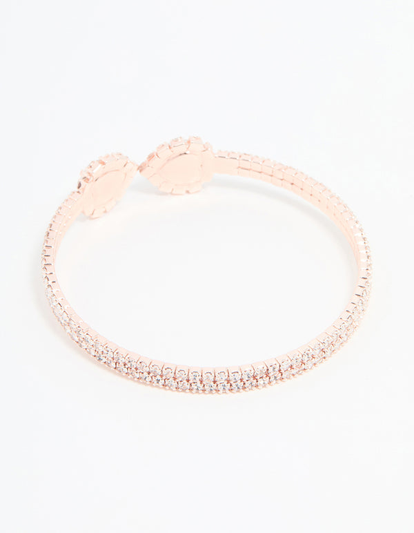Rose Gold Diamante Wrist Cuff