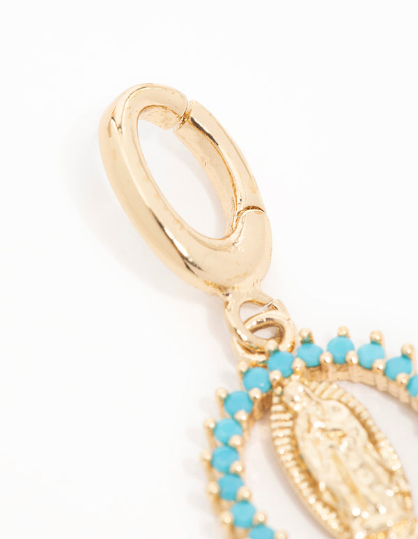Gold Plated Cubic Zirconia Mary Charm