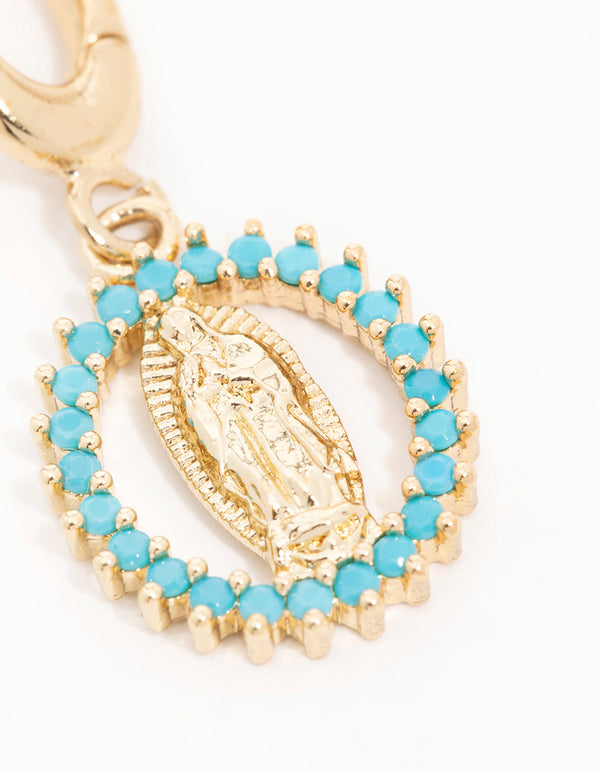 Gold Cubic Zirconia Mary Charm
