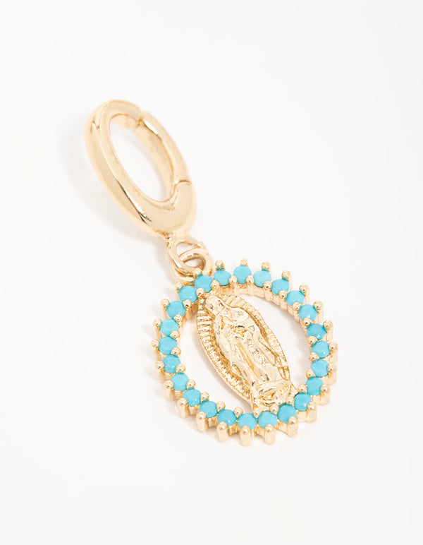 Gold Plated Cubic Zirconia Mary Charm