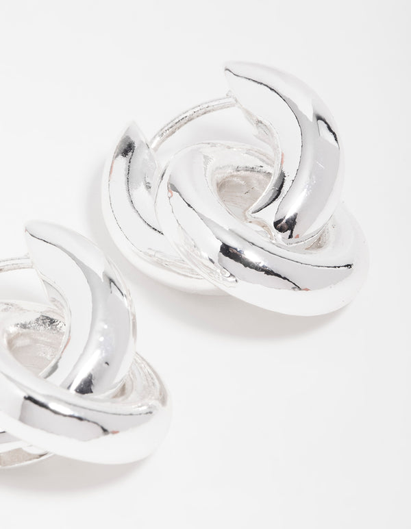 Silver Small Double Hoop Earrings