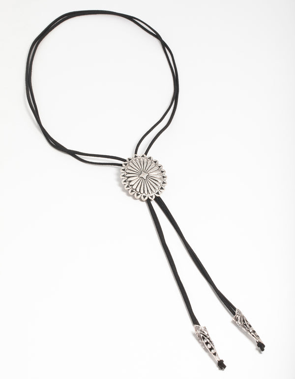 Antique Silver Cord Pendant Y-Necklace