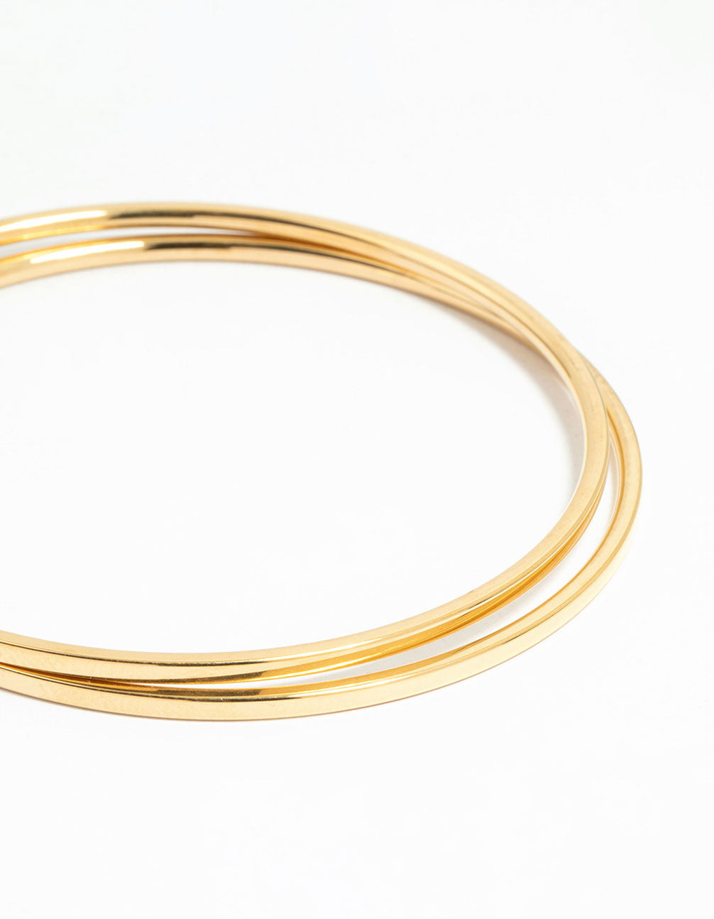 Waterproof Gold Plated Stainless Steel Clean Bangles 2-Pack