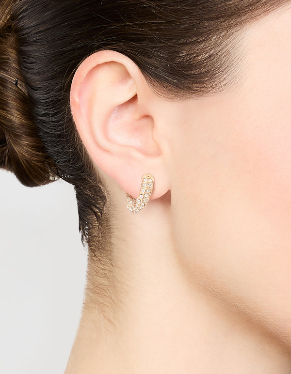 Gold Diamante Hoop Earrings