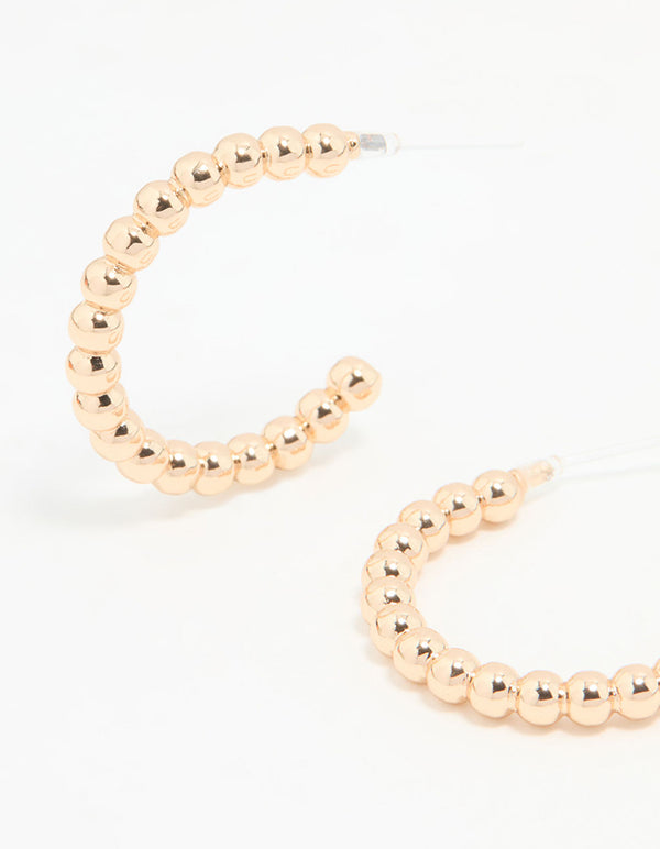 Gold Textured Large Hoop Earrings