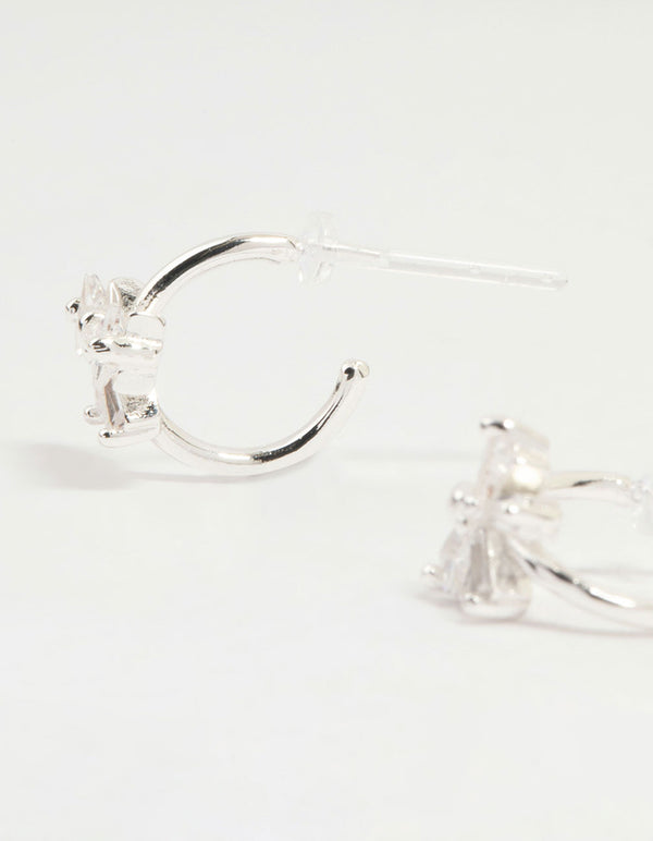 Silver Cubic Zirconia Bow Mixed Stud Earrings 3-Pack