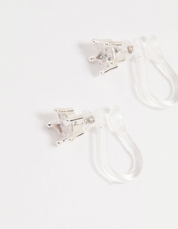 Silver Cubic Zirconia Celestial Ear Cuffs 4-Pack