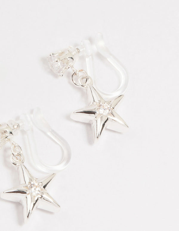 Silver Cubic Zirconia Celestial Ear Cuffs 4-Pack