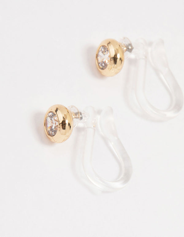 Gold Cubic Zirconia Ear Cuffs 4-Pack