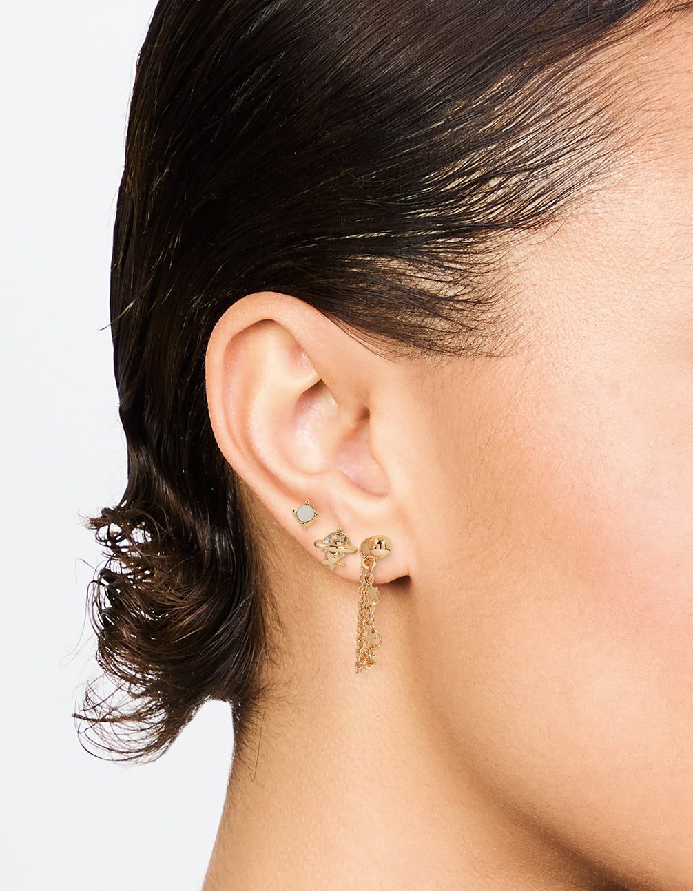 Gold Chain Celestial Earrings 3-Pack