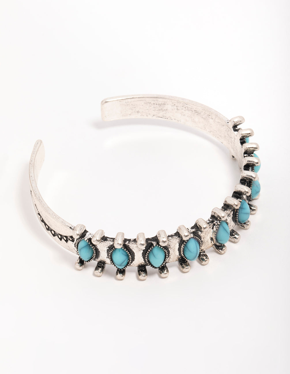 Antique Silver Turquoise Western Wrist Cuff