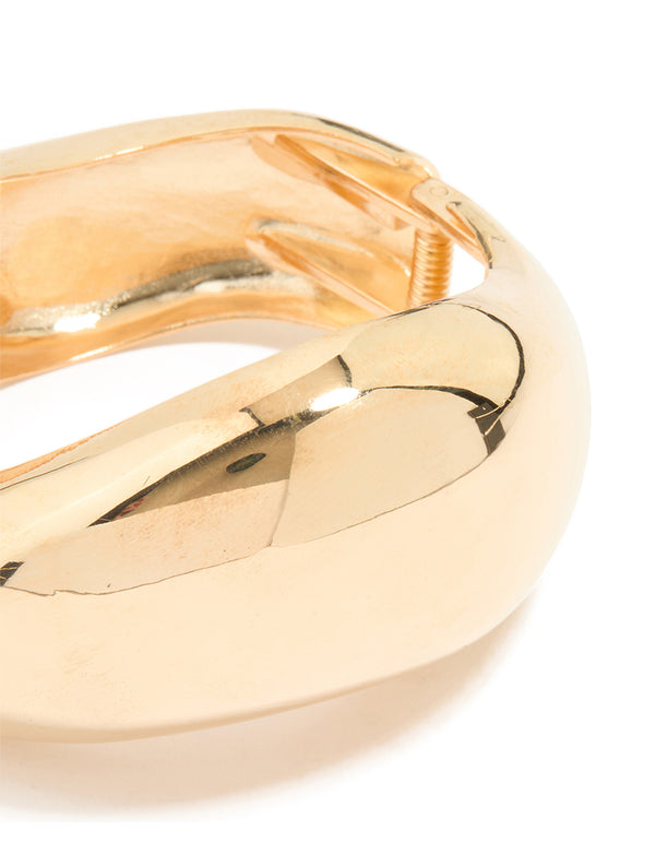 Gold Thick Wave Bangle